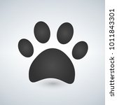 dog paw print. paw icon. vector ... | Shutterstock .eps vector #1011843301