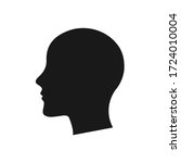 human head silhouette black... | Shutterstock .eps vector #1724010004
