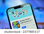 Small photo of New Delhi, India 4 September 2023:- Budge world kids games on iphone