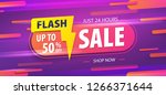 yellow pink tag flash sale 24... | Shutterstock .eps vector #1266371644