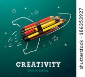 creativity learning. rocket... | Shutterstock .eps vector #186353927
