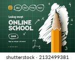 online school web banner.... | Shutterstock .eps vector #2132499381