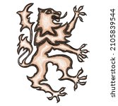 heraldic tiger drawing.... | Shutterstock .eps vector #2105839544