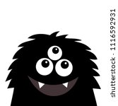 smiling monster head silhouette.... | Shutterstock .eps vector #1116592931