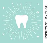 healthy tooth icon. round line... | Shutterstock .eps vector #457743781