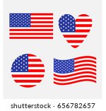american flag icon set. waving  ... | Shutterstock . vector #656782657