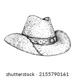 cowboy hat sketch. hand drawn... | Shutterstock .eps vector #2155790161