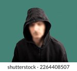 Small photo of Isolated male silhouette with head. Burgle or theft concept