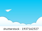white paper airplane above... | Shutterstock .eps vector #1937162527