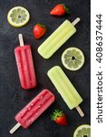Lemon Popsicle And Strawberry...
