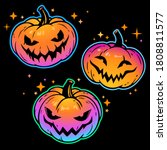 set of bright pumpkins for... | Shutterstock .eps vector #1808811577