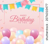 birthday social media post.... | Shutterstock .eps vector #2076310477