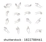 woman's hand set in line art... | Shutterstock .eps vector #1822788461