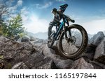 Mountain Biker On Stone Forest...