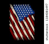 grunge style american flag ... | Shutterstock .eps vector #1184081497