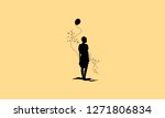standing autumn girl silhouette | Shutterstock .eps vector #1271806834