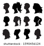 hair style woman. beautiful... | Shutterstock .eps vector #1590456124