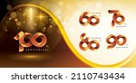 set of 60 to 100 years... | Shutterstock .eps vector #2110743434