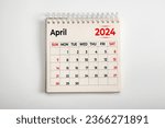 Small photo of April 2024. Resolution, strategy, solution, goal, business and holidays. Date - month April 2024. Page of annual monthly calendar - April 2024