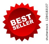 red vector banner best seller | Shutterstock .eps vector #1284183157