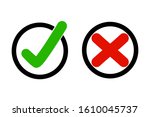 true and false icon in circle.... | Shutterstock .eps vector #1610045737