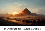 Small photo of Beautiful desert sunrise view near Tabuk,Saudi Arabia