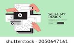 hands are working on website or ... | Shutterstock .eps vector #2050647161
