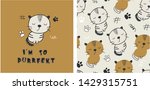 set of cute cat print and... | Shutterstock .eps vector #1429315751