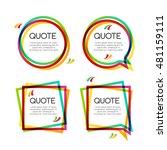  set quote frame  colorful... | Shutterstock . vector #481159111