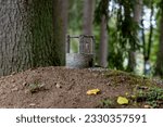 Small photo of Marianske Lazne, Czech Republic - May 29, 2023: Boheminium Miniature Park - miniature of the gallows hill near the city Becov nad Teplou
