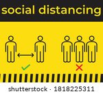   social distancing warning... | Shutterstock .eps vector #1818225311