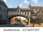 Small photo of Dublin, Ireland - June 1, 2022: The bridge to Synod Hall, the building that houses Dublinia, part of Dublin Christ Church Cathedral in Dublin, Ireland