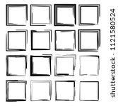 set of black rectangle grunge... | Shutterstock .eps vector #1121580524
