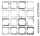 set of black rectangle grunge... | Shutterstock .eps vector #1125759404