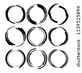 set of round black frames.... | Shutterstock .eps vector #1139525894