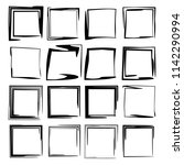set of black square grunge... | Shutterstock .eps vector #1142290994