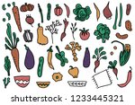 set of vector vegetables.... | Shutterstock .eps vector #1233445321