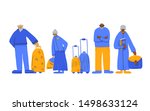 group of old people standing... | Shutterstock . vector #1498633124