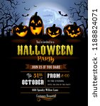 halloween party invitation with ... | Shutterstock .eps vector #1188824071
