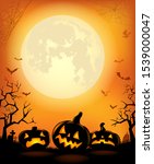 halloween background with... | Shutterstock .eps vector #1539000047