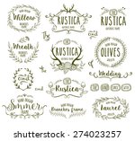 hand drawn floral frames in... | Shutterstock .eps vector #274023257