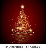 abstract gold christmas tree ... | Shutterstock .eps vector #64720699