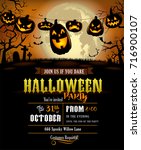 halloween party invitation with ... | Shutterstock .eps vector #716900107