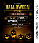halloween party invitation with ... | Shutterstock .eps vector #724107847