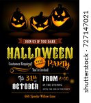 halloween party invitation with ... | Shutterstock .eps vector #727147021