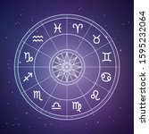 zodiac circle. astrology and... | Shutterstock .eps vector #1595232064