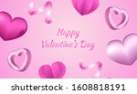 happy valentines day background ... | Shutterstock .eps vector #1608818191