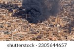 Small photo of ‏The picture shows a huge fire in one of the ancient markets in Sudan (Amdurman market) likely due to the war between the Sudanese army and the Rapid Support Forces.