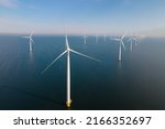 Offshore windmill farm in the...