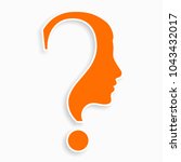 human face with question mark.... | Shutterstock .eps vector #1043432017